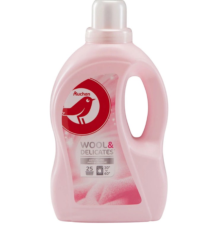 Гель для прання AUCHAN Wool&Delicates, для делікатної білизни, автомат, 1,5л